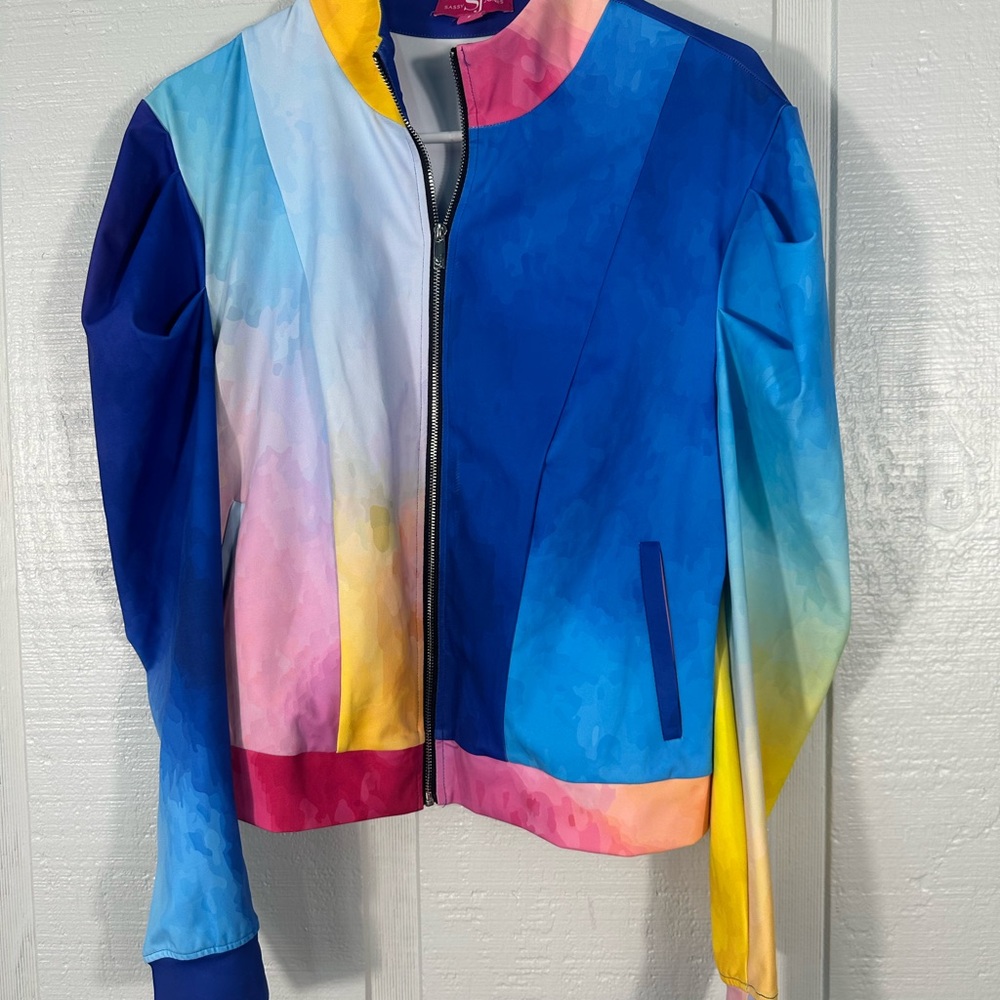 Sassy Jones Women’s Long Sleeve Full Zip Multicolor Jacket  Size Large EUC - Picture 4 of 7